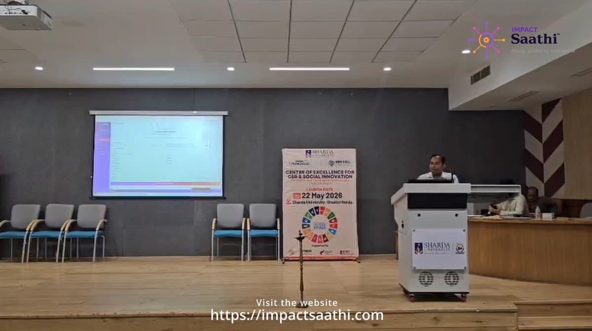 Ashish Kushwaha presenting Impact Saathi live demo